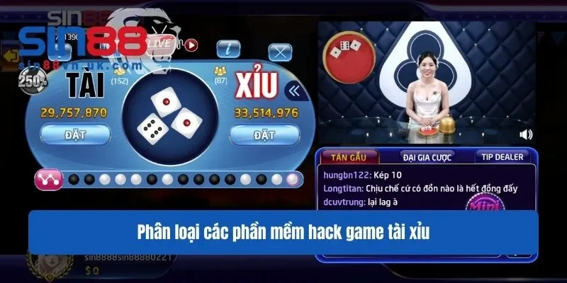Phân loại các phần mềm hack game tài xỉu