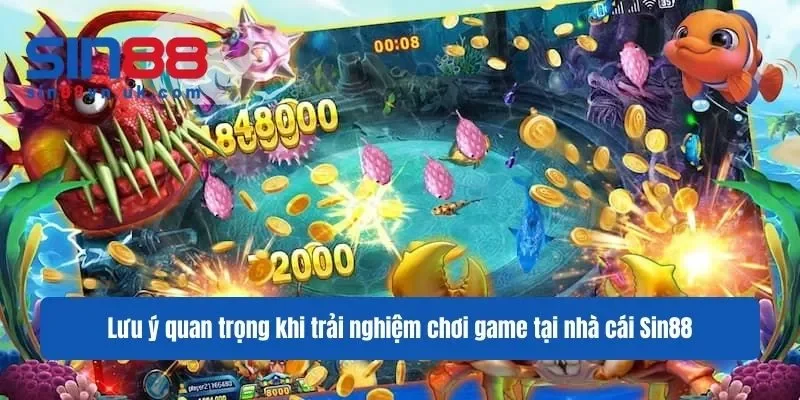 Lưu ý quan trọng khi trải nghiệm chơi game tại nhà cái Sin88